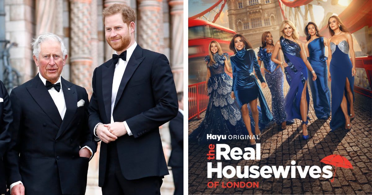 (L) King Charles and Prince Harry, Duke of Sussex, attend the 'Our Planet' global premiere; (R) Official poster of The Real Housewives of London. Cover Image Source: (L) Getty Images | John Phillips; (R) Instagram | @hayusocial
