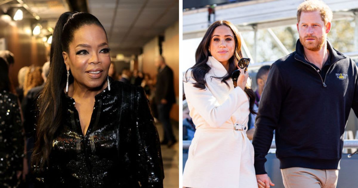 (L) Oprah Winfrey attends the 66th GRAMMY Awards; (R) Meghan Markle and Prince Harry attend day two of the Invictus Games 2020. Cover Image Sources: (L) Getty Images| Neilson Barnard for The Recording Academy; (R) Patrick van Katwijk