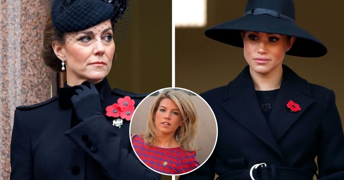 (L)Princess Kate attends the annual National Service of Remembrance; (R)Meghan Markle attends the annual Remembrance Sunday Service; (Inset)Natasha Archer at an airport. Cover Image Source: Getty Images| (L&R) Max Mumby/Indigo; (inset)Dominic Lipinski-Poo