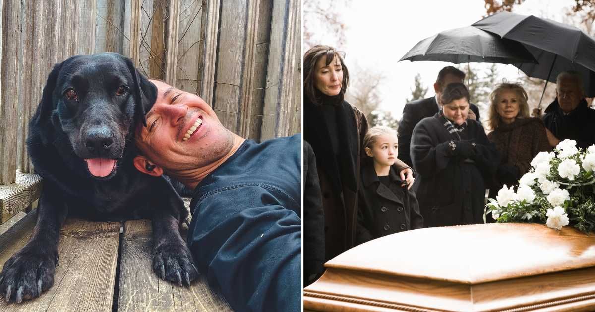(L) A young man with his pet dog. (R) A family at a funeral. (Representative Cover Image Source: Getty Images | (L) Gabriel Mello, (R) RubberBall Productions.)