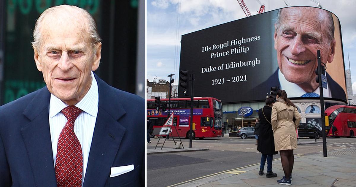 London's Famous Landmark Piccadilly Circus Pays Tribute To Prince Philip With Giant Billboard — See Photos