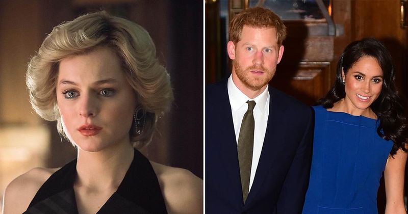 Emma Corrin Reveals It's 'Stressful' To Think About Meghan Markle & Prince Harry Watching Her Play Princess Diana In 'The Crown'