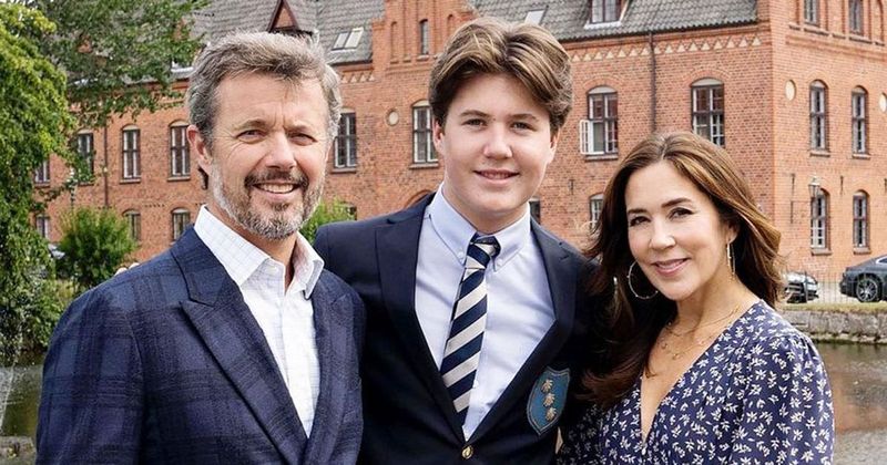 Princess Mary & Prince Frederik Pose With Their Son Prince Christian Before His First Day At A New Boarding School