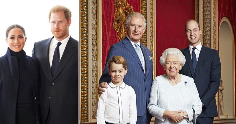 Prince Harry & Meghan Markle Realized They 'Wouldn't Be The Superstars Of The Monarchy' After Photo Of Prince George With The Queen & Prince William W
