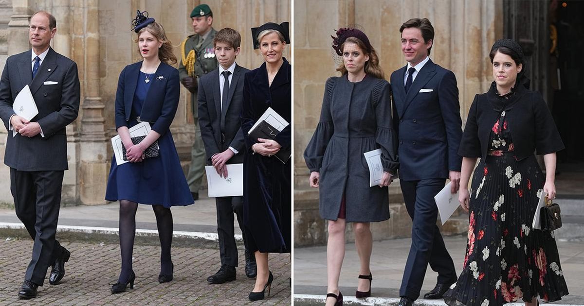Prince Edward, Princess Beatrice, Princess Eugenie & More Royals Attend Prince Philip's Memorial — Pics