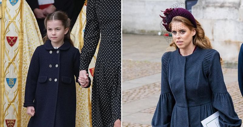 Princess Charlotte & Princess Beatrice's Sweet Interaction At Prince Philip's Memorial Service Was Too Cute