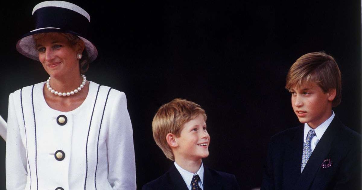 Princess Diana with Prince Harry & Prince William at a Parade to Commemorate the 50th Anniversary Of VJ Day, the Designer Of Diana's Suit. (Cover Image Source: Getty Images | Tim Graham)