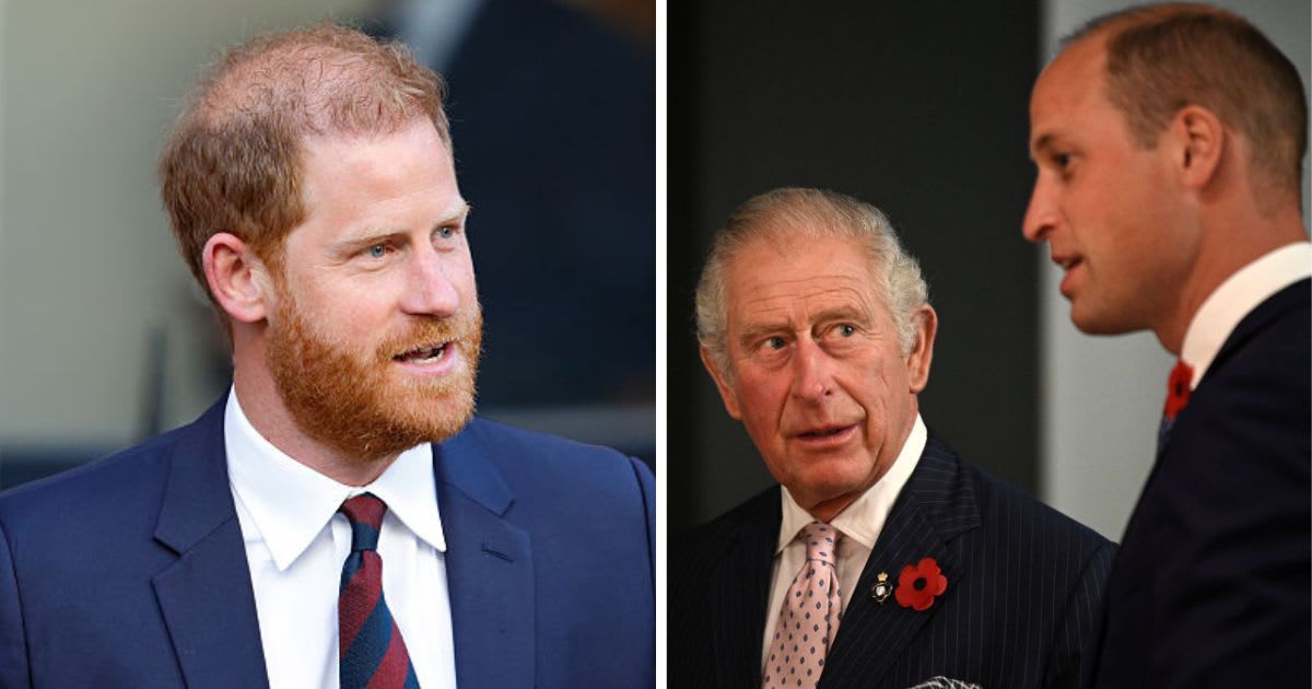 (L) Prince Harry departs after attending day 2 of the Court of Appeal; (R) King Charles and Prince William at a reception for the Sustainable Markets Initiative. Cover Image Source: Getty Images | (L) Max Mumby/Indigo; (R) Daniel Leal-Olivas-Pool
