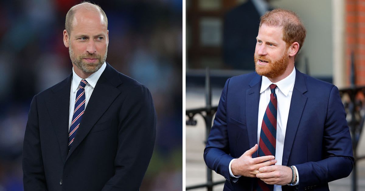 (L) Prince William at the UEFA Women's EURO 2025 Final match; (R) Prince Harry departs after attending day 2 of a Court of Appeal hearing. Cover Image Source: Getty Images | (L) James Gill - Danehouse; (R) Max Mumby/Indigo