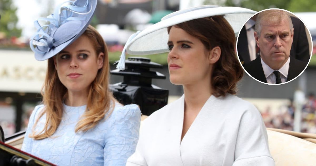 Princess Beatrice and Princess Eugenie attend Royal Ascot Day 1; (Inset) Prince Andrew attends a commemoration service at Manchester Cathedral. Cover Image Source: Getty Images| Chris Jackson; (Inset) Christopher Furlong - WPA Pool