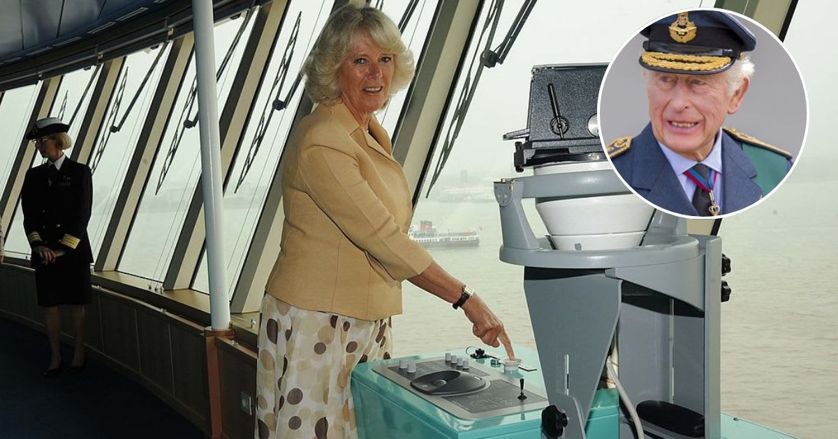 Queen Camilla on board the Cunard Liner Queen Victoria; (Inset) King Charles during a visit to RAF Lossiemouth in Moray. Cover Image Source: Getty Images | Jim Clark/WPA Pool; (Inset) Jane Barlow - WPA Pool