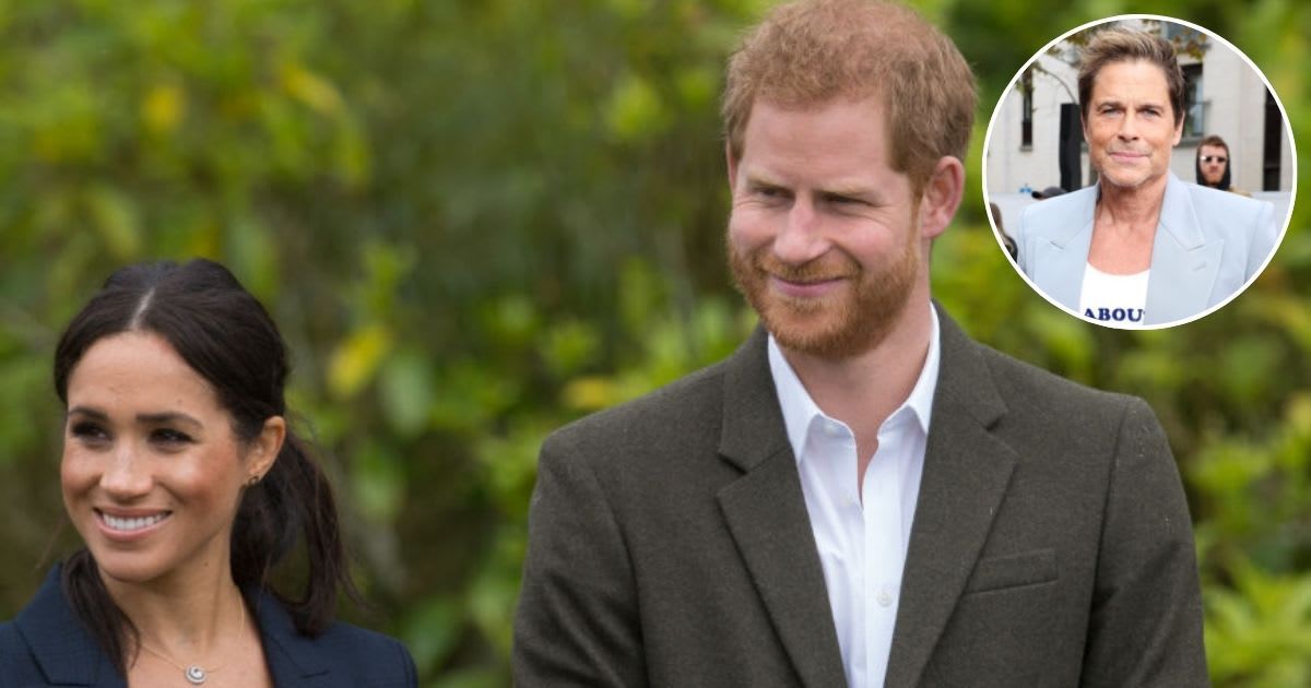 Prince Harry and Meghan Markle attend the unveiling of The Queen's Commonwealth Canopy; (Inset) Rob Lowe at the Stella McCartney Paris Womenswear Spring-Summer show. Cover Image Source: Getty Images| Dominic Lipinski - Pool; (Inset) Arnold Jerocki