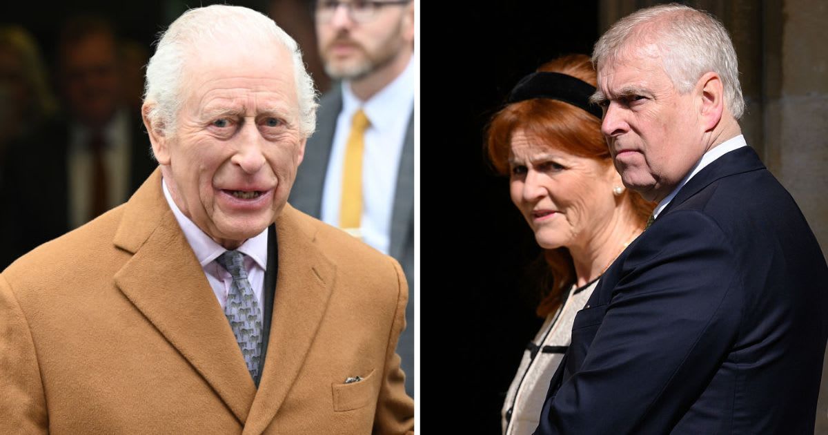 (L) King Charles during a reception at Banbridge Old Town Hall; (R) Prince Andrew and Sarah Ferguson attend the Easter Sunday Mattins Service. (Cover Image Source: Getty Images| (L) Charles McQuillan; (R) Karwai Tang/WireImage)