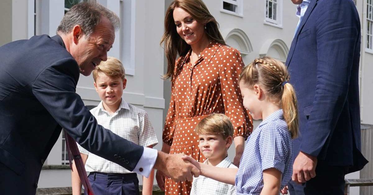 Prince George, Princess Charlotte, and Prince Louis (C), with their parents, Prince William and Catherine, were greeted by Headmaster Jonathan Perry at Lambrook School. (Cover Image Source: Getty Images | Jonathan Brady - Pool)