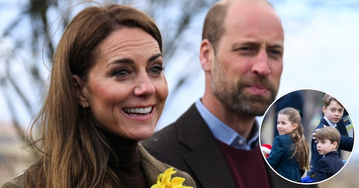 Prince William and Kate Middleton visit Meadow Street Community Garden and Woodland; (Inset) George, Charlotte, and Louis attend the Christmas Morning Service. Cover Image Source: Getty Images | Jaimi Joy - WPA Pool; (Inset) Samir Hussein/WireImage