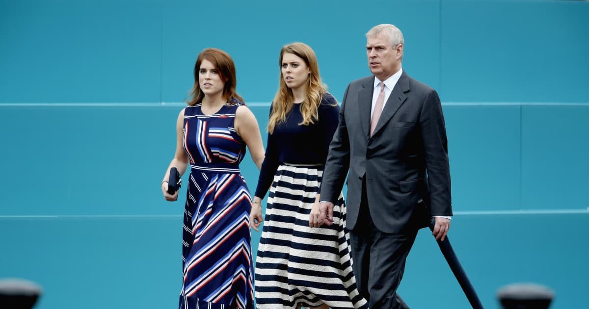Princess Eugenie of York, Princess Beatrice of York, and Prince Andrew, Duke of York, walk about during 'The Patron's Lunch' celebrations for The Queen's 90th birthday. (Cover Image Source: Getty Images | Alan Crowhurst)
