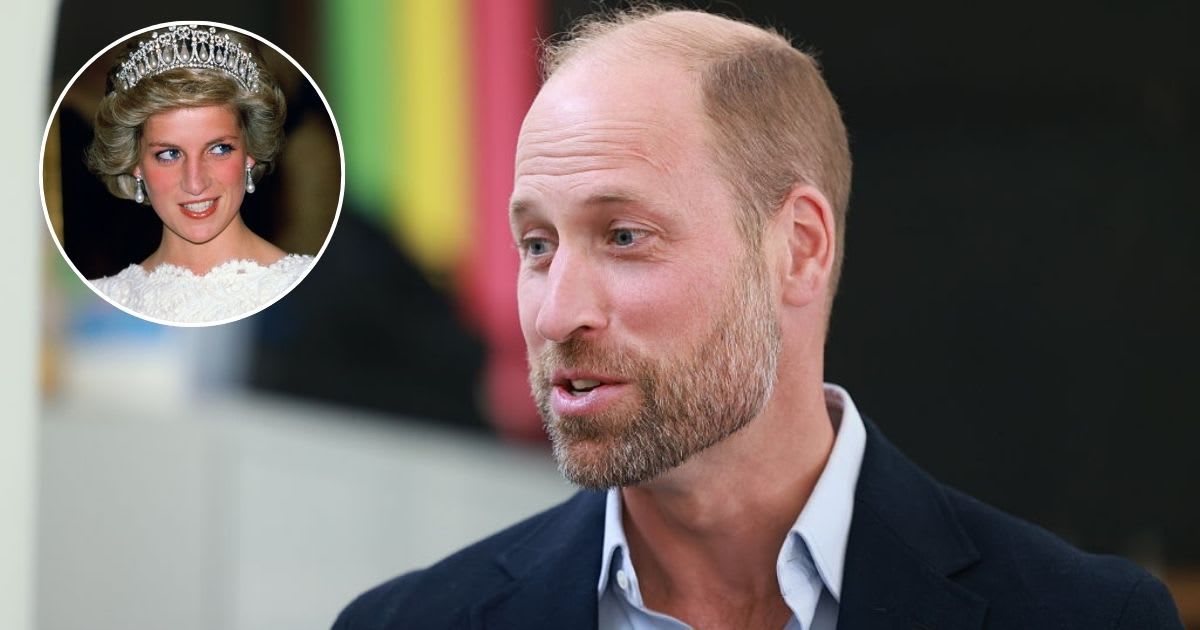 Prince William during a visit to Spiral Skills; (Inset) Princess Diana during a visit to the British Embassy. Cover Image Source: Getty Images| Ian Vogler - WPA Pool; (Inset) Tim Graham Photo Library