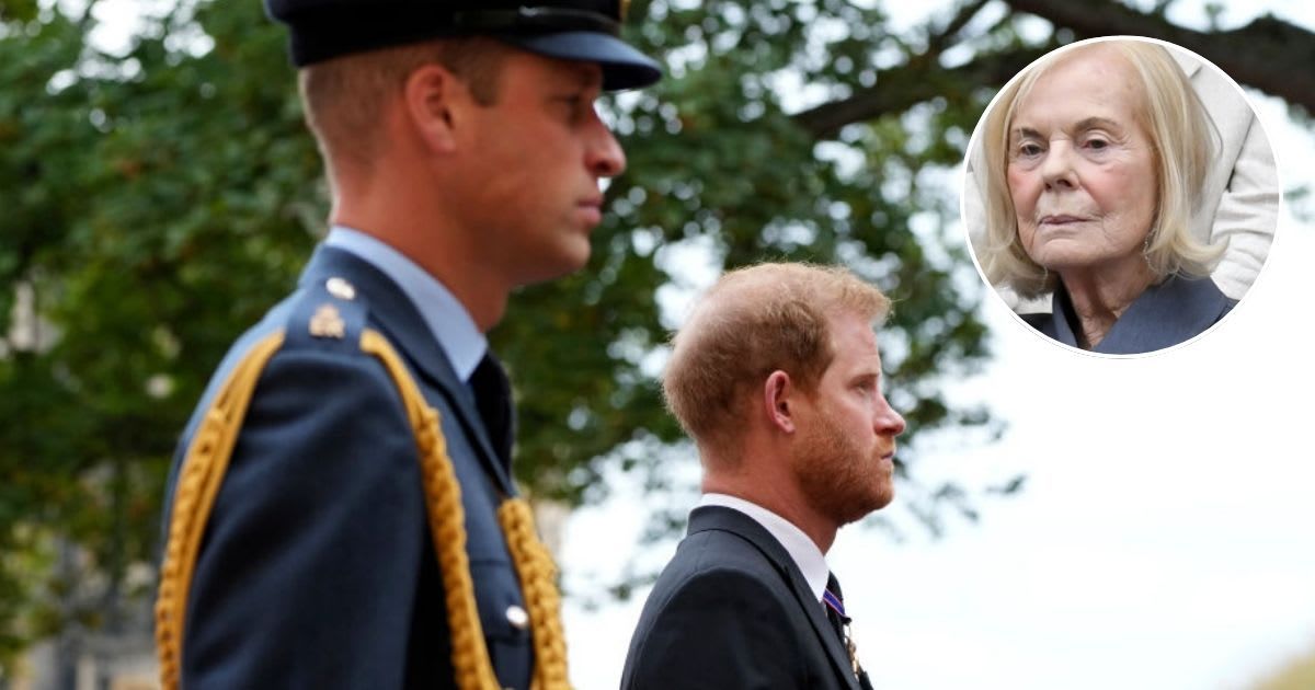 Prince Harry and Prince William follow the hearse with the coffin of Queen Elizabeth; (Inset) The Duchess of Kent attends day 11 of Wimbledon 2017. Cover Image Source: Getty Images| Jon Super - WPA Pool; (Inset) Karwai Tang/WireImage