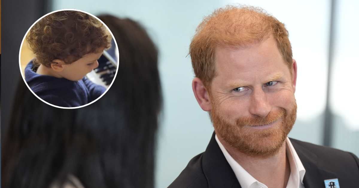 Prince Harry takes part in a panel discussion on how social action positively impacts mental health; (Inset) Prince Archie on the piano. Cover Image Source: Getty Images | Aaron Chown; (Inset) Netflix | Harry & Meghan