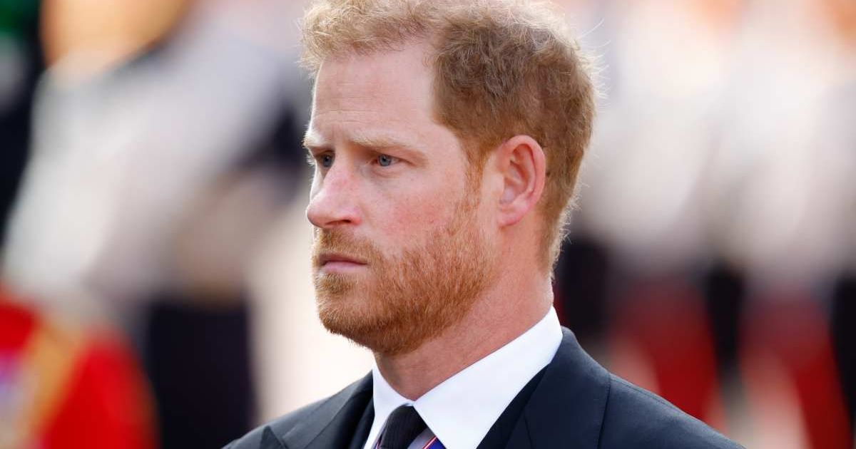 Prince Harry walks behind Queen Elizabeth's coffin as it is transported on a gun carriage from Buckingham Palace. (Cover Image Source: Getty Images | Max Mumby/Indigo)