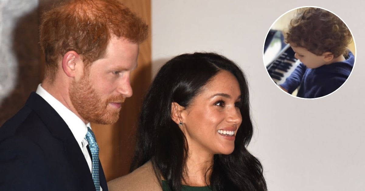 Prince Harry and Meghan Markle attend the WellChild awards; (Inset) Prince Archie plays the keyboard. Cover Image Source: Getty Images | Stuart C. Wilson; (Inset) Netflix | Harry & Meghan