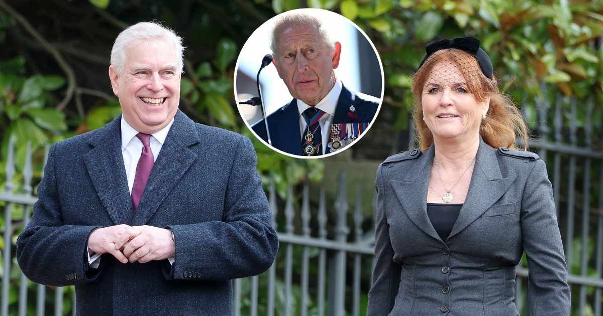 Prince Andrew and Sarah Ferguson attend the Thanksgiving Service for King Constantine of the Hellenes; (Inset) King Charles attends a Commissioning Ceremony for HMS Agamemnon. Cover Image Source: Getty Images | Chris Jackson; (Inset) Paul Ellis