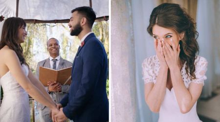 Groom surprised bride with dog collar in the middle of vows - she broke down when he returned with real gift moments later