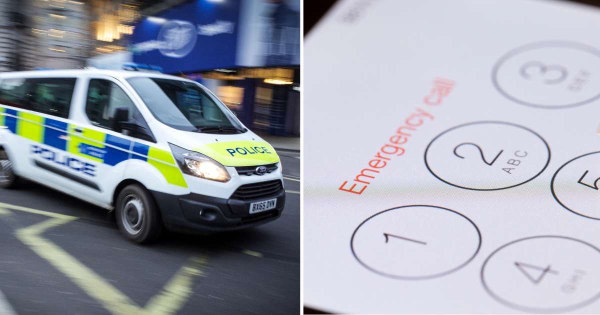 (L) A police van. (R) A phone displaying an emergency call. (Representative Cover Image Source: Getty Images | (L) Robert Evans, (R) ymgerman)
