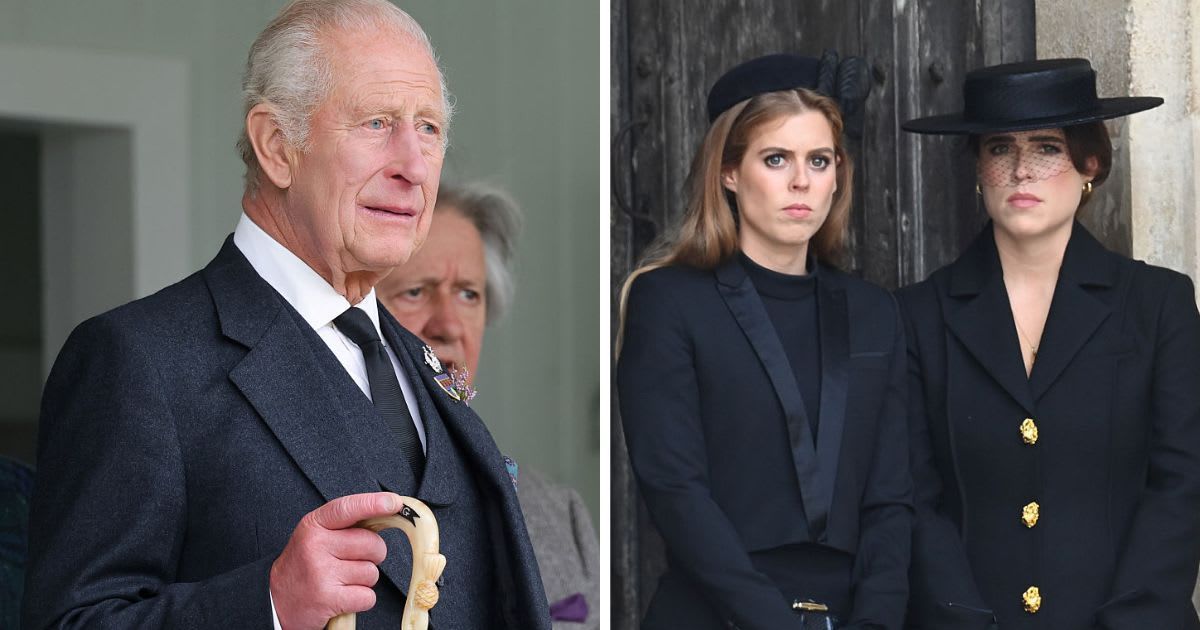 (L) King Charles attends the Braemar Royal Highland Gathering; (R) Princess Beatrice and Princess Eugenie at Queen Elizabeth's state funeral. (Cover Image Source: Getty Images| (L) Chris Jackson; (R) Justin Goff Photos)