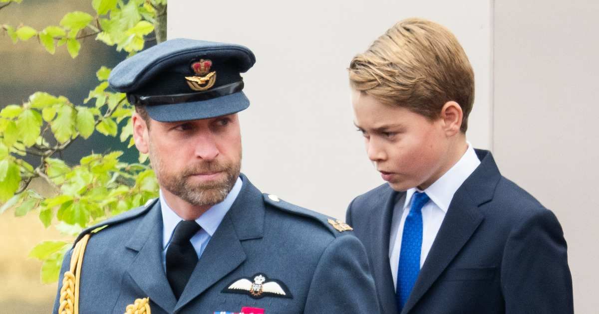 Prince William and Prince George during the military procession to mark the 80th anniversary of VE Day on May 05, 2025, in London. (Cover Image Source: Getty Images | Samir Hussein/WireImage)