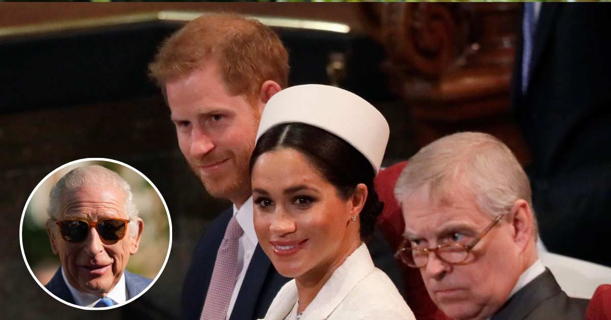 Meghan Markle sits with Prince Harry and Prince Andrew during the Commonwealth Service at Westminster Abbey; (Inset) King Charles attends a reception. Cover Image Source: Getty Images | Kirsty Wigglesworth (Inset) Yui Mok