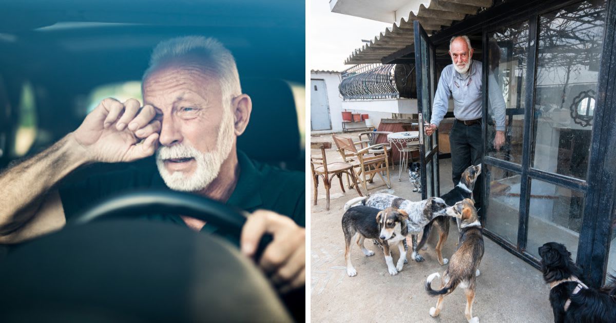 (L) Emotional old man while driving a car, (R) Senior man taking care of rescued dogs. (Representative Cover Image Source: Getty Images | (L)DjelicS, (R) Vesnaandjic)