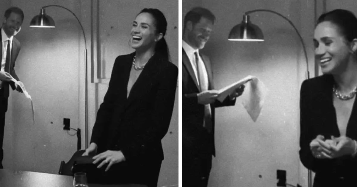 (L) Meghan Markle laughs as Prince Harry is seen at a distance; (R) Prince Harry looks on as Meghan Markle laughs. Cover Image Source: (L&R) Instagram| @meghan