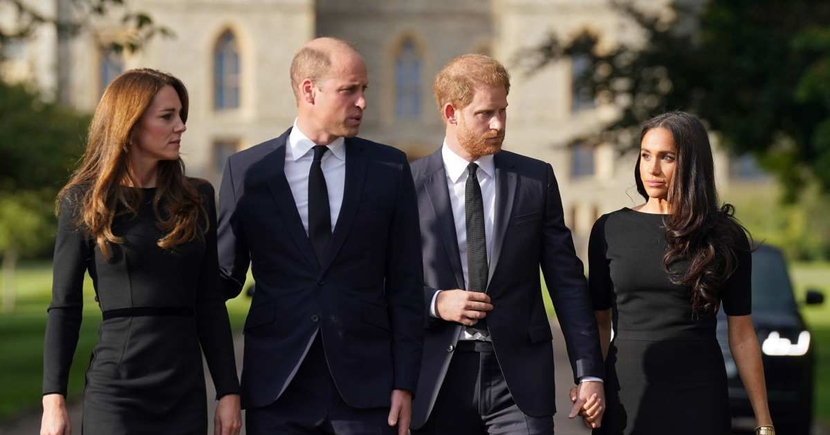 Catherine, Princess of Wales, Prince William, Prince of Wales, Prince Harry, Duke of Sussex, and Meghan, Duchess of Sussex on the Long Walk at Windsor Castle. (Cover Image Source: Getty Images | Kirsty O'Connor)