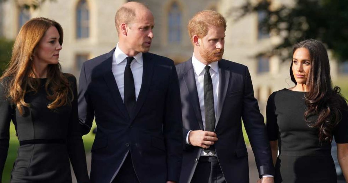 Kate Middleton, Prince William, Prince Harry, and Meghan Markle on the Long Walk at Windsor Castle. (Cover Image Source: Getty Images | Kirsty O'Connor)