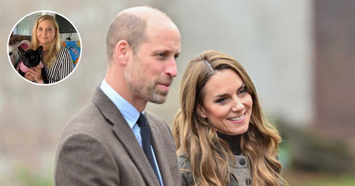 Prince William and Princess Kate meet with farm owner Charlie Mallon and his family during a visit; (Inset) Virginia Giuffre poses with her dog. Cover Image Source: Getty Images | Samir Hussein; (Inset) Instagram | @virginiarobertsrising11