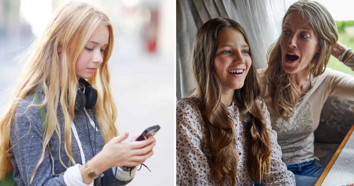 (L) A girl texting on her phone. (R) Surprised mother with daughter in a caravan. (Representative Cover Image Source: Getty Images | (L) Catherine Delahaye, (R) Oliver Rossi)