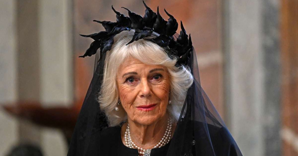 Queen Camilla during a visit to the Pauline Chapel on October 23, 2025, in Vatican City, Vatican. (Cover Image Source: Getty Images | Pool)