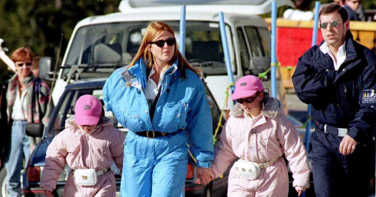 Andrew, Sarah, and their daughters, Eugenie and Beatrice at a ski resort. (Cover Image Source: Getty Images | Stephane Ruet)