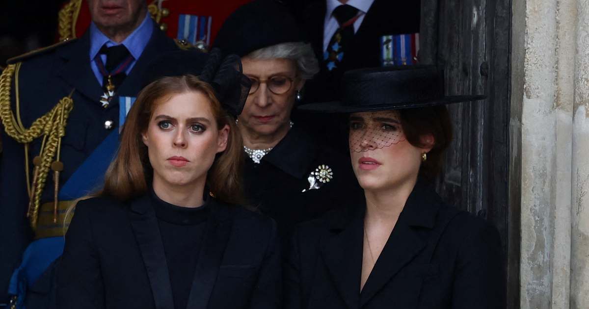 Princess Beatrice and Princess Eugenie after the State Funeral of Queen Elizabeth II at Westminster Abbey. (Cover Image Source: Getty Images | Hannah McKay - WPA Pool)