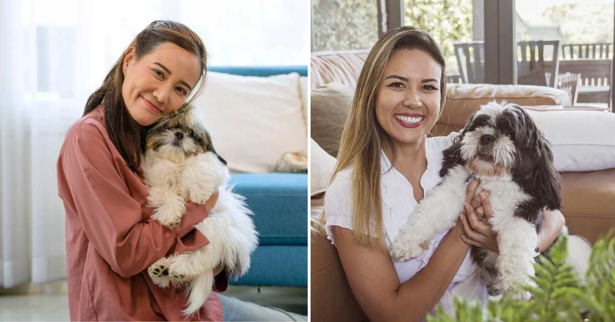(L) A woman hugging her pet dog. (R) A woman hugging a Shih Tzu. (Representative Cover Image Source: Getty Images | (L) eyesfoto, (R) SewcreamStudio)