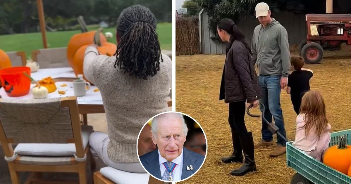 (L) Doria Ragland carves a pumpkin; (R) Harry and Markle with Archie and Lilibet; (Inset) King Charles attends a new memorial to the Armed Forces LGBT+ community. Cover Image Source: (L&R) Instagram| @meghan; (Inset) Getty Images | Max Mumby/Indigo