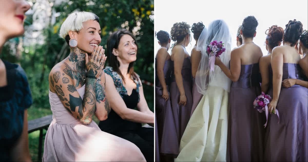 (L ) Wedding guests look surprised; (R) Bride and bridesmaids looking out the window (Representative Cover Source: Getty Images | Photo by (L) Hinterhaus Productions; (R) Lanny Ziering)