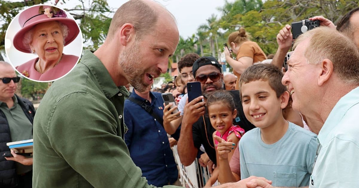 Prince William greets Paqueta Island residents in Rio de Janeiro; (Inset) Queen Elizabeth at Porton Down science park. Cover Image Source: Getty Images| Chris Jackson; (Inset) Ben Stansall - WPA Pool