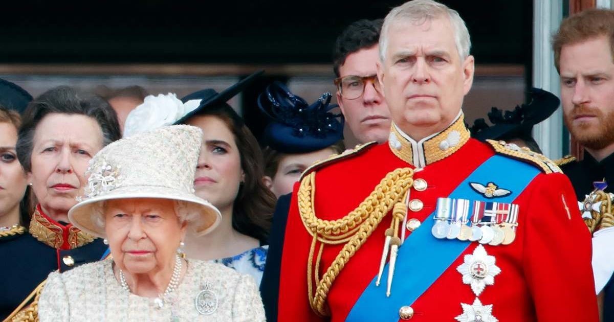 Queen Elizabeth II and Andrew Mountbatten Windsor (wearing the uniform of Colonel of the Grenadier Guards) watch a flypast from the balcony of Buckingham Palace. (Cover Image Source: Getty Images | Max Mumby)