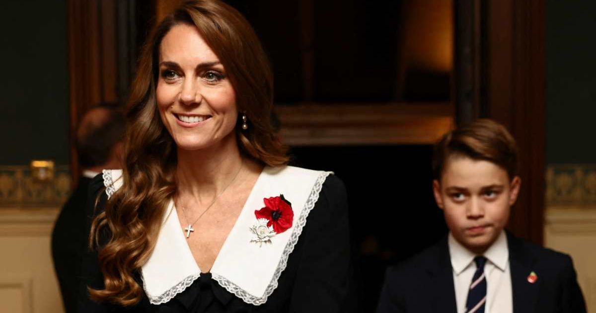 Princess Kate and Prince George arrive at the Royal Albert Hall for the Royal British Legion Festival of Remembrance. (Cover Image Source: Getty Images | Jack Taylor - WPA Pool)