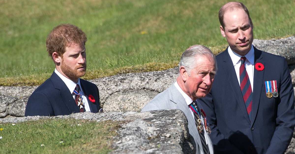 King Charles, Prince William, and Prince Harry walk through a trench during the commemorations for the 100th anniversary of the Battle of Vimy Ridge. (Cover Image Source: Getty Images | Samir Hussein)