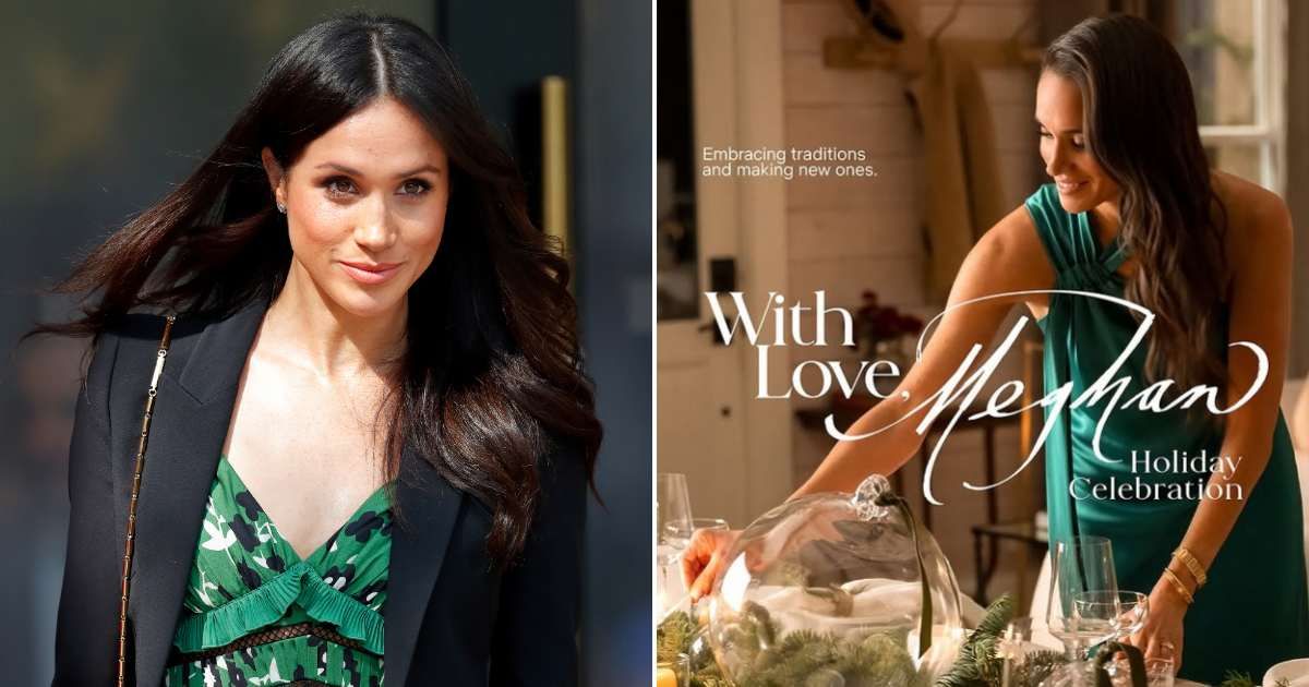 (L) Meghan Markle attends an Invictus Games Reception; (R) Meghan Markle in With Love, Meghan: Holiday Celebration. (Cover Image Source: (L)  Max Mumby/Indigo/Getty Images; (R) Instagram/@meghan)