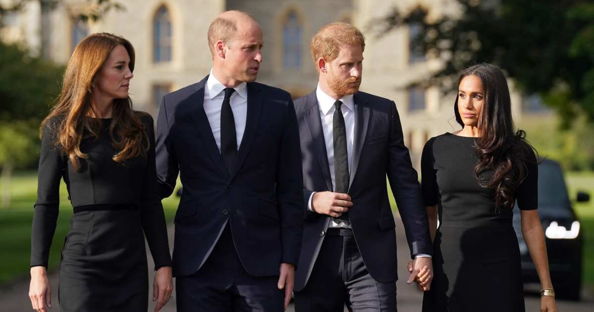 Catherine, Princess of Wales, Prince William, Prince of Wales, Prince Harry, Duke of Sussex, and Meghan, Duchess of Sussex on the Long Walk at Windsor Castle. (Cover Image Source: Getty Images | Kirsty O'Connor)