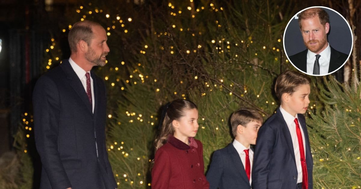 Prince William, Prince George, Princess Charlotte, and Prince Louis attend a carol service; (Inset) Prince Harry attends the Project Healthy Minds 3rd Annual Gala. Cover Image Source: Getty Images |  Samir Hussein; (Inset) John Nacion